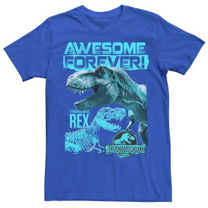 �A�j���L�����N�^�[ ���f�B�[�X �g�b�v�X T�V���c Licensed Character Men's Jurassic World Two T-Rex Awesome Forever Tee Royal