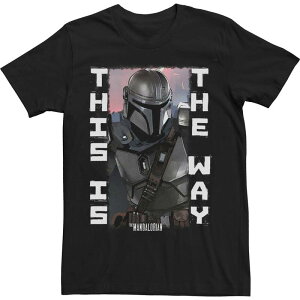 �A�j���L�����N�^�[ ���f�B�[�X �g�b�v�X T�V���c Licensed Character Men'star Wars Mando Blaster Battle Poster Tee Black �u���b�N