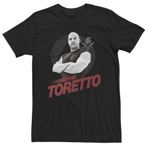 �A�j���L�����N�^�[ ���f�B�[�X �g�b�v�X T�V���c �g�[�� Licensed Character Big & Tall Fast & Furious Dom Toretto Gray Hue Portraitee Black �u���b�N