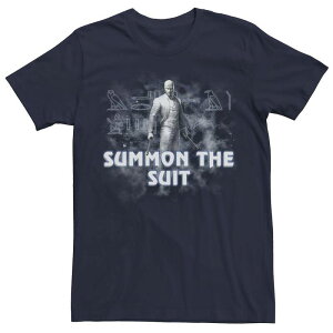 �A�j���L�����N�^�[ ���f�B�[�X �g�b�v�X T�V���c Licensed Character Men's Marvel Moon Knight Summon The Suit Space Glyphs Tee Navy �l�C�r�[