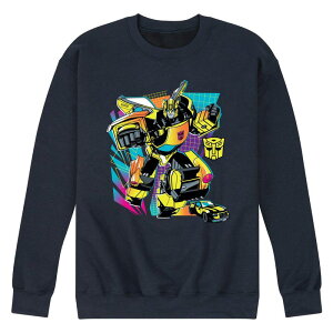 �A�j���L�����N�^�[ ���f�B�[�X �g�b�v�X T�V���c �X�E�F�b�g �t���[�X Licensed Character Men's Transformers Bumblebee Fleece Sweatshirt Navy �l�C�r�[