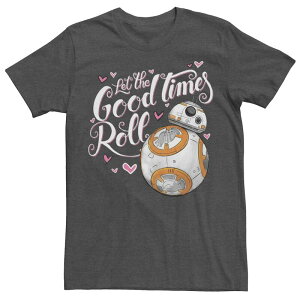 �X�^�[ �E�H�[�Y ���f�B�[�X �g�b�v�X T�V���c �O���t�B�b�N Men'star Wars BB-8 Valentine's Good Times Roll Graphic Tee Charcoal Heather �`���R�[��
