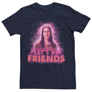 �A�j���L�����N�^�[ ���f�B�[�X �g�b�v�X T�V���c Licensed Character Men's The Big Bang Theory Amy Let's Be Friends Tee Navy �l�C�r�[