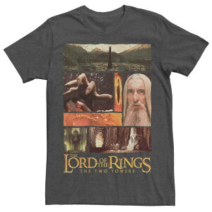 �A�j���L�����N�^�[ ���f�B�[�X �g�b�v�X T�V���c �g�[�� �O���t�B�b�N Licensed Character Big & Tall The Lord Of The Rings The Two Towersaruman's Visions Graphic Tee Charcoal Heather �`���R�[��