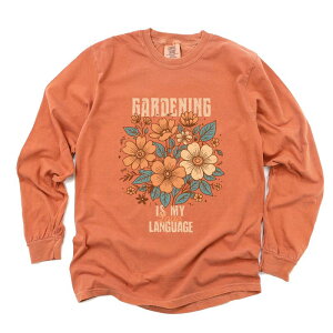 Simply Sage Market ���f�B�[�X �g�b�v�X T�V���c �O���t�B�b�N Simply Sage Market Gardening Is My Love Language - Women's Garment Dyed Long Sleeve Graphic T-Shirt Yam