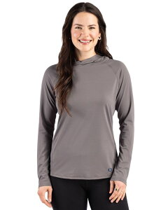 �J�b�^�[�A���h�o�b�N ���f�B�[�X �A�E�^�[ �j�b�g�E�Z�[�^�[ Cutter & Buck Prospect Epiconfidence Recycled Womens Hooded Pullover Elemental Grey �O���[