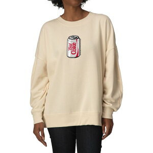�A�j���L�����N�^�[ ���f�B�[�X �g�b�v�X T�V���c �X�E�F�b�g �t���[�X Licensed Character Women's Diet Coke Can Oversized Fleece Crew Sweatshirt Cream �N���[��