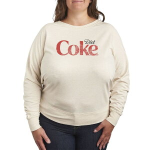 �A�j���L�����N�^�[ ���f�B�[�X �g�b�v�X T�V���c �v���X�T�C�Y �p�C�� ���S Licensed Character Women's Plus Diet Coke Logo Distressed French Terry Long Sleeve Tee Beige �x�[�W��