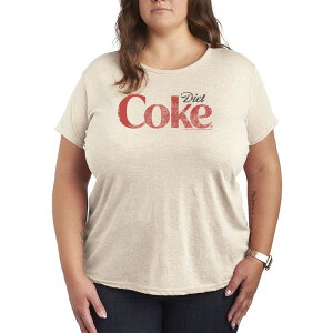 �A�j���L�����N�^�[ ���f�B�[�X �g�b�v�X T�V���c �v���X�T�C�Y ���S �O���t�B�b�N Licensed Character Women's Plus Diet Coke Logo Distressed Graphic Tee Beige �x�[�W��