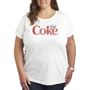 �A�j���L�����N�^�[ ���f�B�[�X �g�b�v�X T�V���c �v���X�T�C�Y ���S �O���t�B�b�N Licensed Character Women's Plus Diet Coke Logo Distressed Graphic Tee White �z���C�g