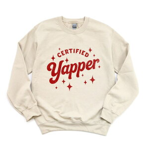 Simply Sage Market ���f�B�[�X �g�b�v�X T�V���c �X�E�F�b�g �O���t�B�b�N Simply Sage Market Certified Yapper Stars Distressed - Women's Graphic Sweatshirt Dust