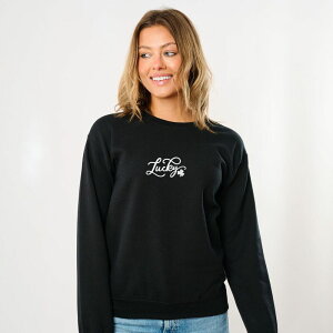 Simply Sage Market ���f�B�[�X �g�b�v�X T�V���c �X�E�F�b�g �O���t�B�b�N Simply Sage Market Cursive Lucky Clover Glitter - Women's Graphic Sweatshirt Midnight