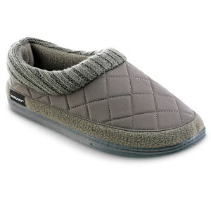 yz AC\gi[ Y T_ V[Y isotoner Quilted Nylon Levon Low Boot Men's Slippers Ash