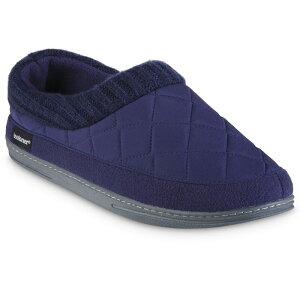 yz AC\gi[ Y T_ V[Y isotoner Quilted Nylon Levon Low Boot Men's Slippers Navy