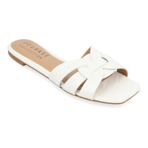 �W�����l �R���N�V���� ���f�B�[�X �V���[�Y �T���_�� Journee Collection Arrina Women'square Toe Sandals White �z���C�g