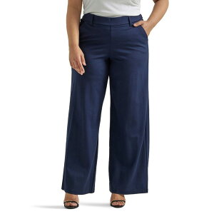���[ ���f�B�[�X �{�g���X �J�W���A���p���c ���C�h���b�O �v���X�T�C�Y Plusize LeeR Ultra Lux Comfort Any Wear Wide Leg Pull-On Pants Emperor Navy �l�C�r�[