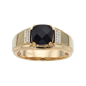 �A���u�����f�b�h ���f�B�[�X �A�N�Z�T���[ �����O Unbranded Men's 10k Gold Onyx & Diamond Accent Ring 10k Gold �S�[���h