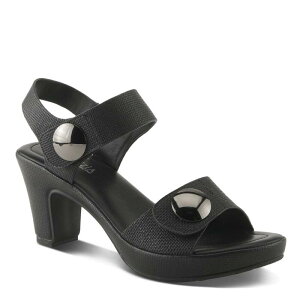 �p�g���V�A ���f�B�[�X �V���[�Y �T���_�� �q�[�� Patrizia Dade-Woven Women's Cuffed Heeled Sandals Black �u���b�N