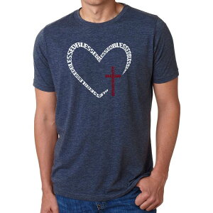 �G���G�[�|�b�v�A�[�g ���f�B�[�X �g�b�v�X T�V���c LA Pop Art Blessed Heart - Men's Premium Blend Word Art-Shirt Navy �l�C�r�[