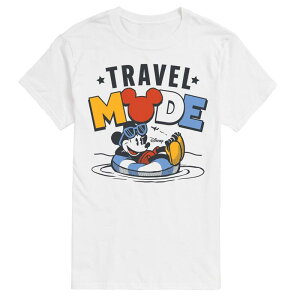 �f�B�Y�j�[ ���f�B�[�X �g�b�v�X T�V���c �g�[�� �O���t�B�b�N Big & Tall Disney's Mickey Mouse Travel Mode Graphic Tee White �z���C�g