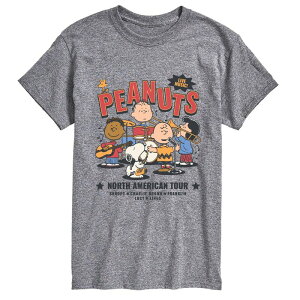 �A�j���L�����N�^�[ ���f�B�[�X �g�b�v�X T�V���c �g�[�� �O���t�B�b�N Licensed Character Big & Tall Peanuts North American Tour Graphic Tee Athletic Heather �w�U�[