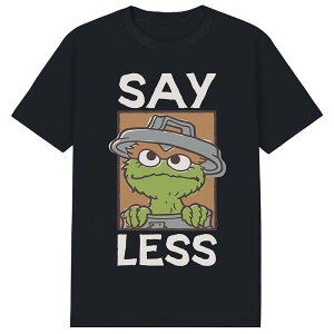 �A�j���L�����N�^�[ ���f�B�[�X �g�b�v�X T�V���c �O���t�B�b�N Licensed Character Men'sesame Street Oscar Say Less Graphic Tee Black �u���b�N