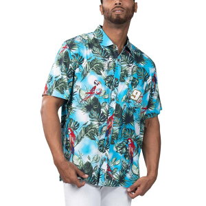 �}���K���[�^�r�� ���f�B�[�X �g�b�v�X T�V���c Men's Margaritaville Light Blue Chaselliott Jungle Parrot Party Button-Up Shirt Nas Light �u���[