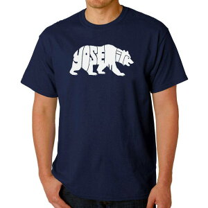 �G���G�[�|�b�v�A�[�g ���f�B�[�X �g�b�v�X T�V���c LA Pop Art Yosemite Bear - Men's Word Art-Shirt Navy �l�C�r�[