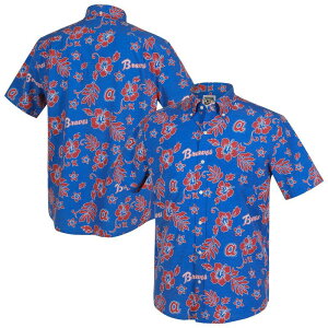 ���C���X�v�[�i�[ ���f�B�[�X �g�b�v�X T�V���c �_�E�� Men's Reyn Spooner Blue Atlanta Braves Cooperstown Kekai Performance Button-Down Top Brv Blue �u���[