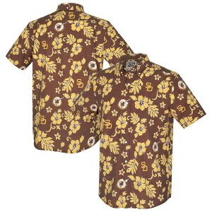 ���C���X�v�[�i�[ ���f�B�[�X �g�b�v�X T�V���c �_�E�� Men's Reyn Spooner Brown San Diego Padres Cooperstown Kekai Performance Button-Down Topad Brown �u���E��