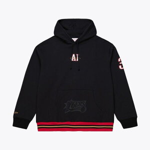 �~�b�`�F��&�l�X ���f�B�[�X �g�b�v�X T�V���c �t���[�X �p�[�J�[ Men's Mitchell & Ness Allen Iverson Black Philadelphia 76ers Playmaker Fleece Hoodie 76r Black �u���b�N