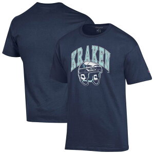 �`�����s�I�� ���f�B�[�X �g�b�v�X T�V���c Men's Championavy Seattle Kraken Helmet-Shirt Krk Navy �l�C�r�[
