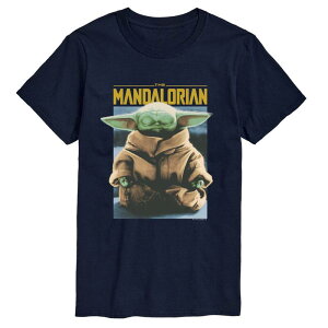 �A�j���L�����N�^�[ ���f�B�[�X �g�b�v�X T�V���c �O���t�B�b�N Licensed Character Men's The Mandalorian Grogu Meditate Graphic Tee Navy �l�C�r�[
