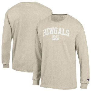 �`�����s�I�� ���f�B�[�X �g�b�v�X T�V���c �W���[�W�[ Men's Champion Heather Oatmeal Cincinnati Bengals White Ink Jersey Long Sleeve T-Shirt Bng Multi �}���`�J���[