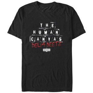 �A�j���L�����N�^�[ ���f�B�[�X �g�b�v�X T�V���c �O���t�B�b�N Licensed Character Men's Beetlejuice 2 The Human Canvas Graphic Tee Black �u���b�N