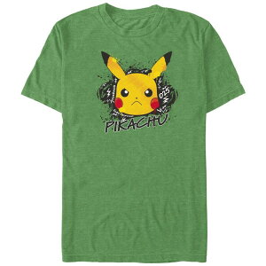 �A�j���L�����N�^�[ ���f�B�[�X �g�b�v�X T�V���c �g�[�� �O���t�B�b�N Licensed Character Big & Tall Pokemon Angry Pikachu Electrifyingraffiti Graphic Tee Kelly Heather �w�U�[