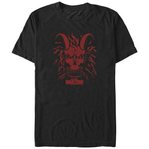 �A�j���L�����N�^�[ ���f�B�[�X �g�b�v�X T�V���c �O���t�B�b�N Licensed Character Men's Call Of Duty Warzone Red Mask Graphic Tee Black �u���b�N