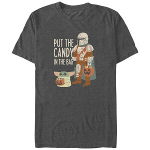 �X�^�[ �E�H�[�Y ���f�B�[�X �g�b�v�X T�V���c �g�[�� �O���t�B�b�N Big & Tall Star Wars The Mandalorian Grogu Puthe Candy In The Bagraphic Tee Charcoal Heather �`���R�[��