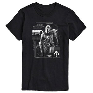 �A�j���L�����N�^�[ ���f�B�[�X �g�b�v�X T�V���c �O���t�B�b�N Licensed Character Men's The Mandalorian & Grogu Bounty Hunter Graphic Tee Black �u���b�N