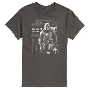 �A�j���L�����N�^�[ ���f�B�[�X �g�b�v�X T�V���c �O���t�B�b�N Licensed Character Men's The Mandalorian & Grogu Bounty Hunter Graphic Tee Charcoal �`���R�[��
