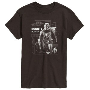 �A�j���L�����N�^�[ ���f�B�[�X �g�b�v�X T�V���c �O���t�B�b�N Licensed Character Men's The Mandalorian & Grogu Bounty Hunter Graphic Tee Dark Brown �u���E��