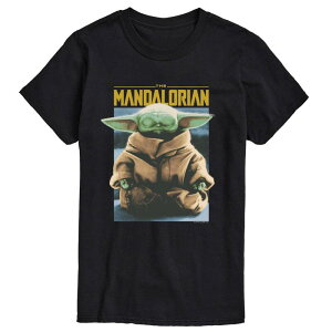 �A�j���L�����N�^�[ ���f�B�[�X �g�b�v�X T�V���c �g�[�� �O���t�B�b�N Licensed Character Big & Tall The Mandalorian & Grogu Meditate Graphic Tee Black �u���b�N