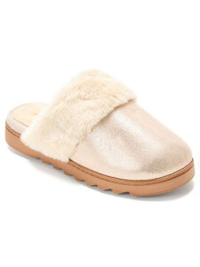 �f�B�A�t�H�[���Y ���f�B�[�X �V���[�Y �T���_�� �I�[�v���o�b�N �g�[�� �X�G�[�h Women's Dearfoams Metallic Microsuede Open Back Scuff Slippers Gold �S�[���h