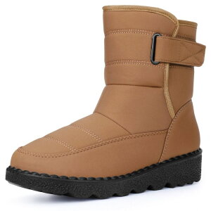�A���O�� �P�[ ���f�B�[�X �V���[�Y �u�[�c�E���C���u�[�c ALLEGRA K Women's Pull on Adjustable Flat Snow Boots for Winter Brown �u���E��