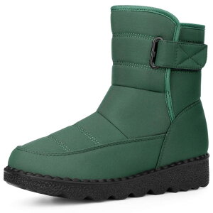 �A���O�� �P�[ ���f�B�[�X �V���[�Y �u�[�c�E���C���u�[�c ALLEGRA K Women's Pull on Adjustable Flat Snow Boots for Winter Green �O���[��