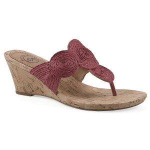 �z���C�g�}�E���e�� ���f�B�[�X �V���[�Y �T���_�� White Mountain Women's Wedge Thong Sandals Raspberry Smooth �z���C�g