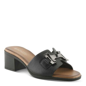 �p�g���V�A ���f�B�[�X �V���[�Y �T���_�� �q�[�� Patrizia Mabbitt Women's Block Heel Slide Sandals Black �u���b�N