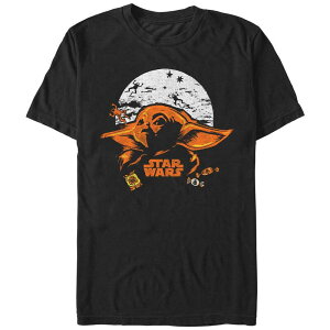 �X�^�[ �E�H�[�Y ���f�B�[�X �g�b�v�X T�V���c �O���t�B�b�N Men'star Wars The Mandalorian Grogu Moonlite Sweetreats Graphic Tee Black �u���b�N