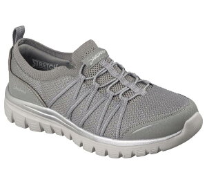 �X�P�b�`���[�Y ���f�B�[�X �V���[�Y �X�j�[�J�[ Skechers Graceful Women'slip-On Comfort Sneakers Gray Silver �O���[