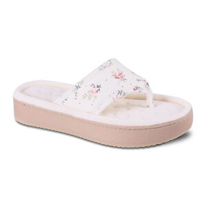�A�C�\�g�i�[ ���f�B�[�X �V���[�Y �T���_�� �t�����[�� �v���b�g�t�H�[�� �t�����[ isotoner Floral Women's Platform Flip Flop Slippers White �z���C�g